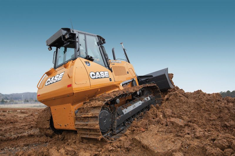 A yellow Case dozer