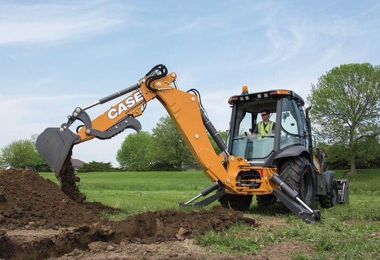 CASE Backhoe digging hole