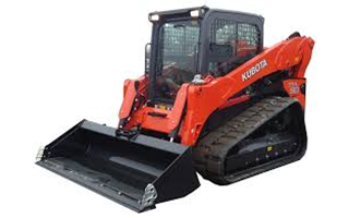 An orange Kubota track loader