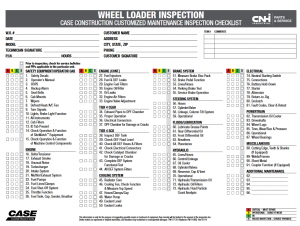 wheel loader inspection chart