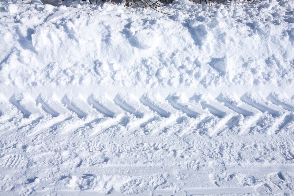 tire tracks in snow